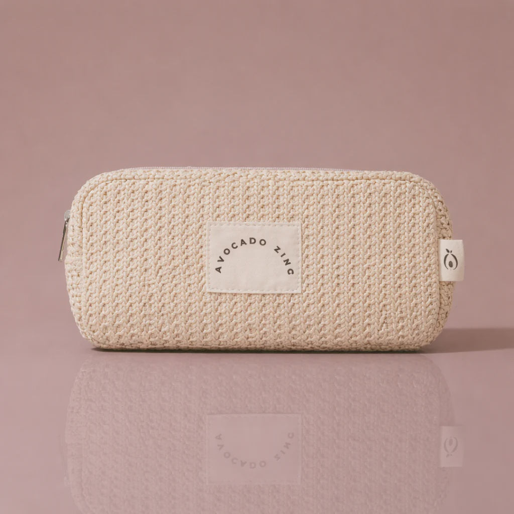 Avocado Zinc Straw Pouch Sand