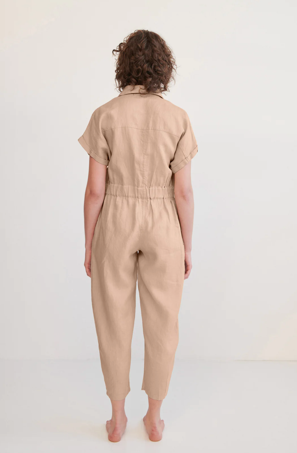 Andrea & Joen Taupe Ivy Short Sleeve Jumpsuit