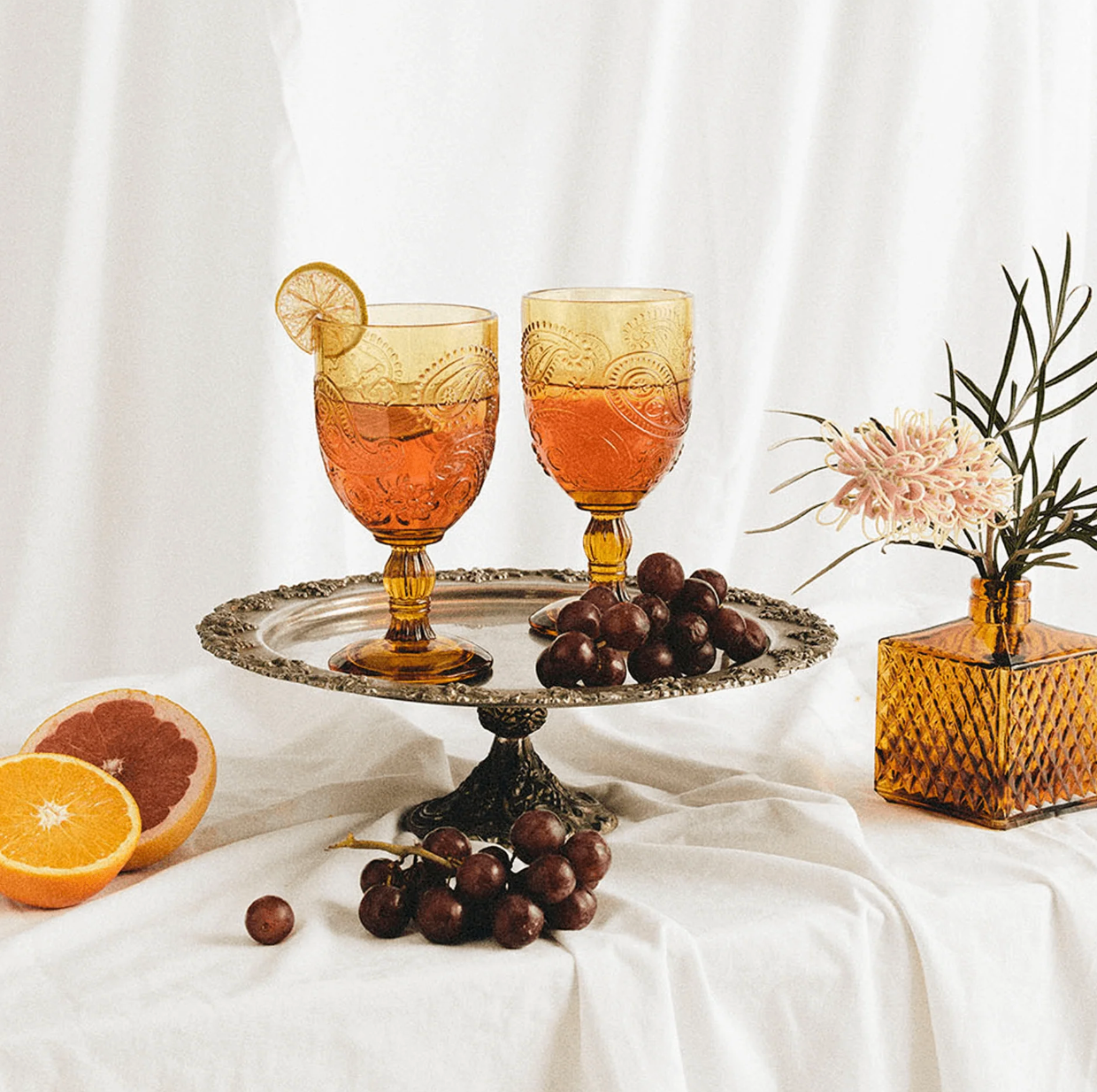 Wandering Folk Amber Goblet - Set of 2