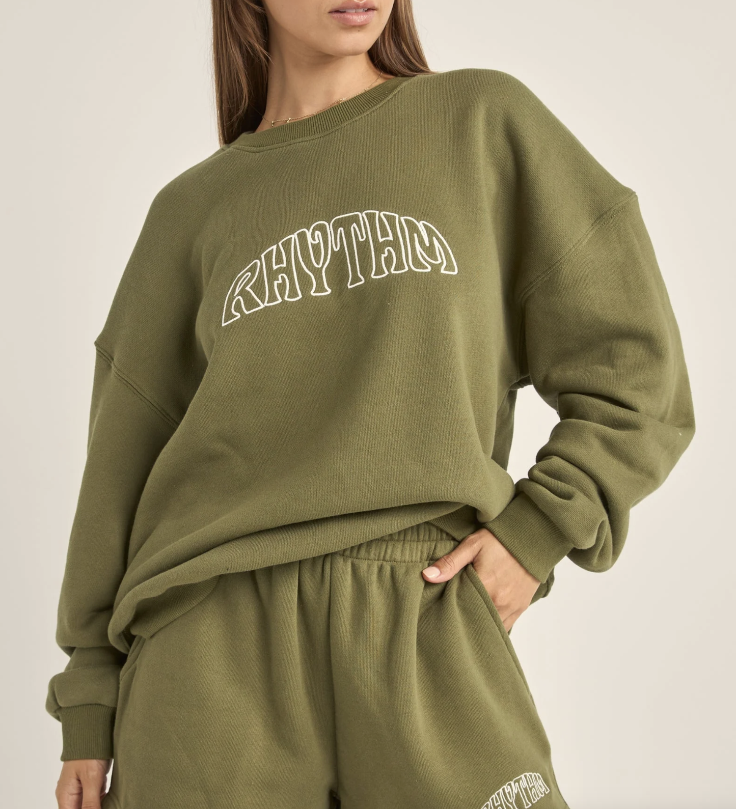 Rhythm College Crew Neck Fleece / Olive