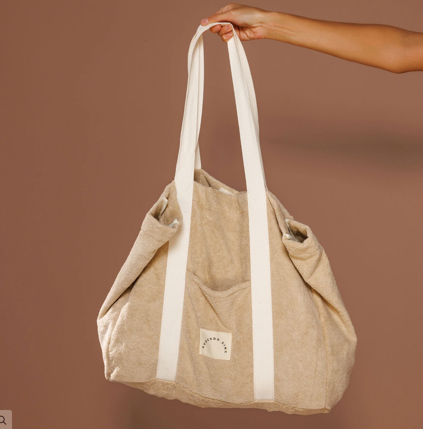 Avocado Zinc Terry Towelling Tote