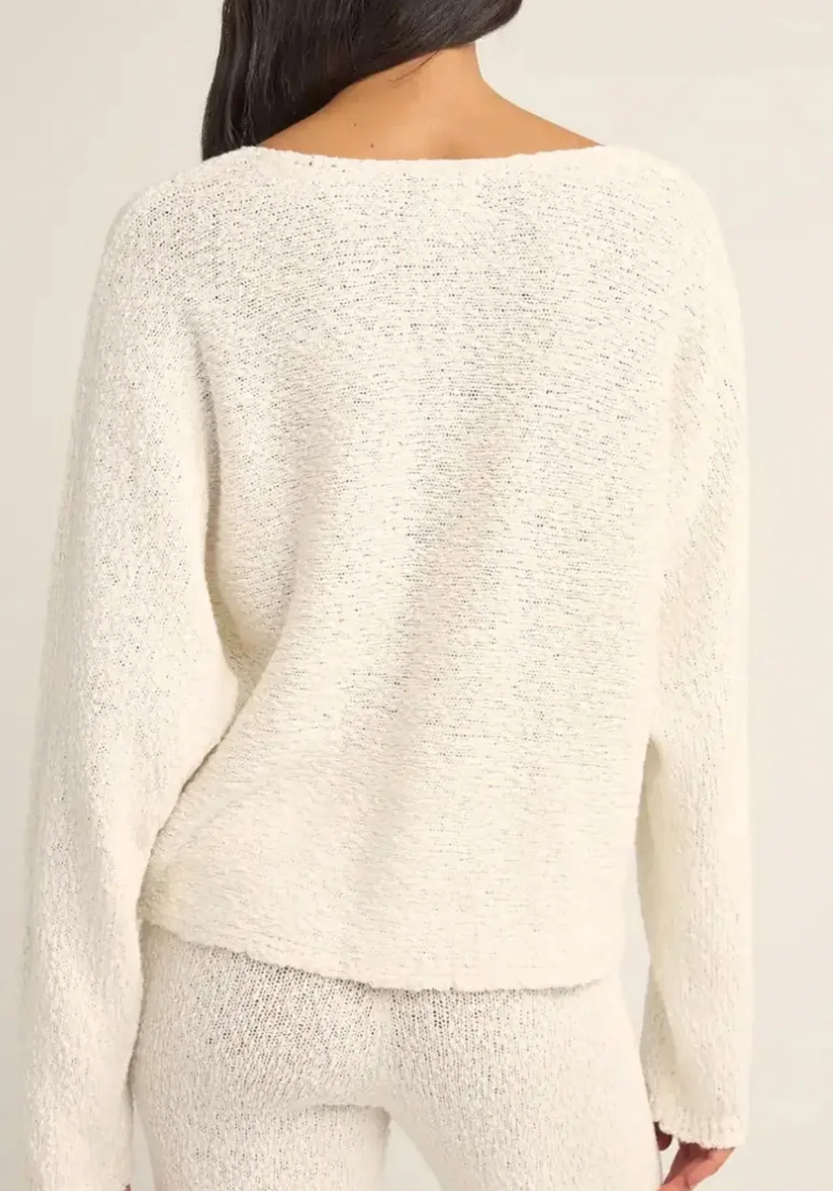Rhythm Adele Oversized Long Sleeve Knit Top / White