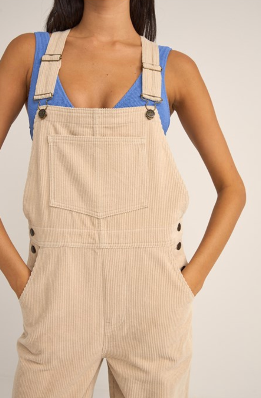 Rhythm Hope Corduroy Overalls / Sand