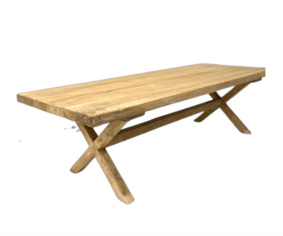 Sundy Mrnin Recyled Elm Cross Leg Table