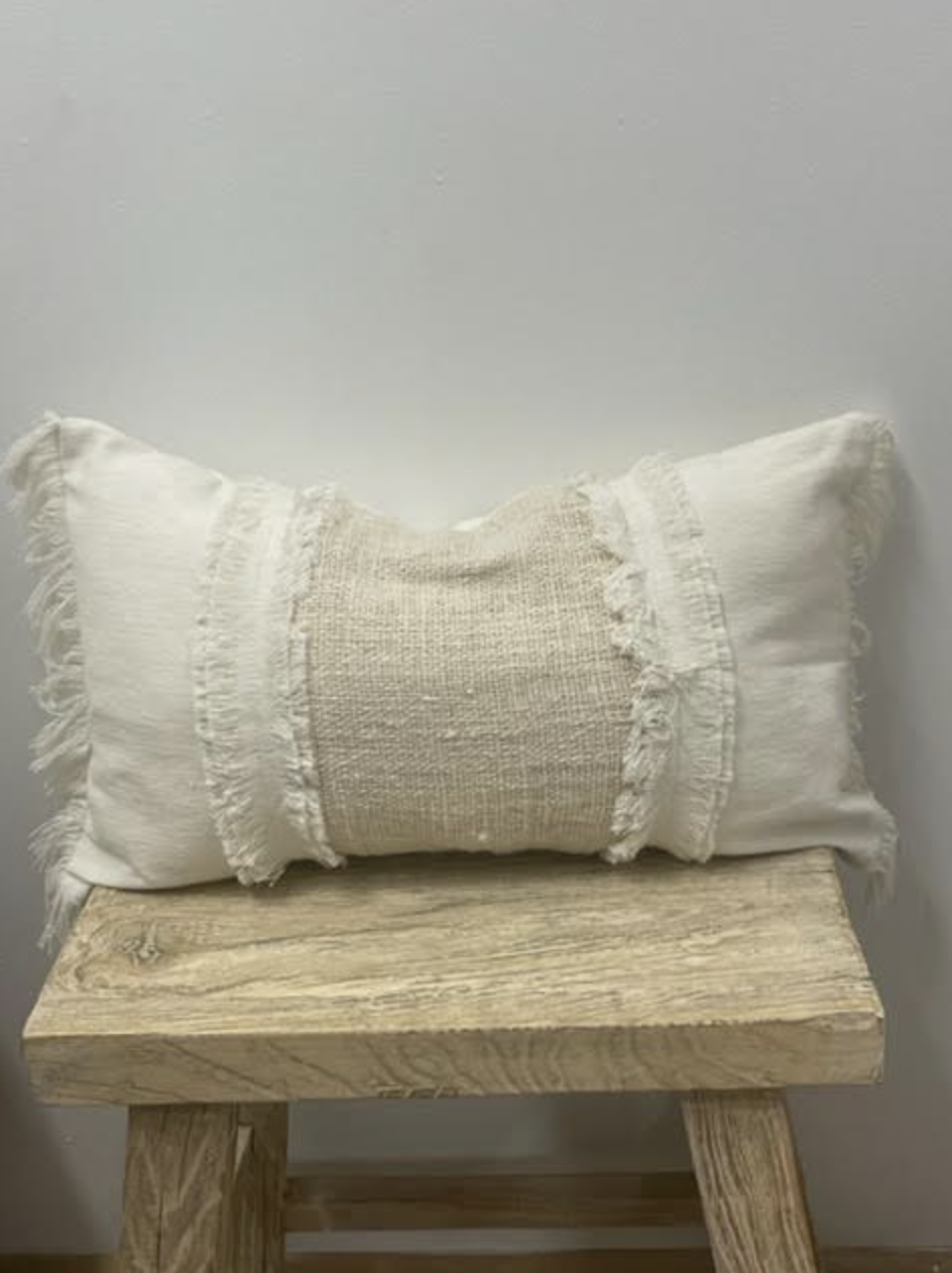 Sundy Mrnin Cream Fringe Cushions