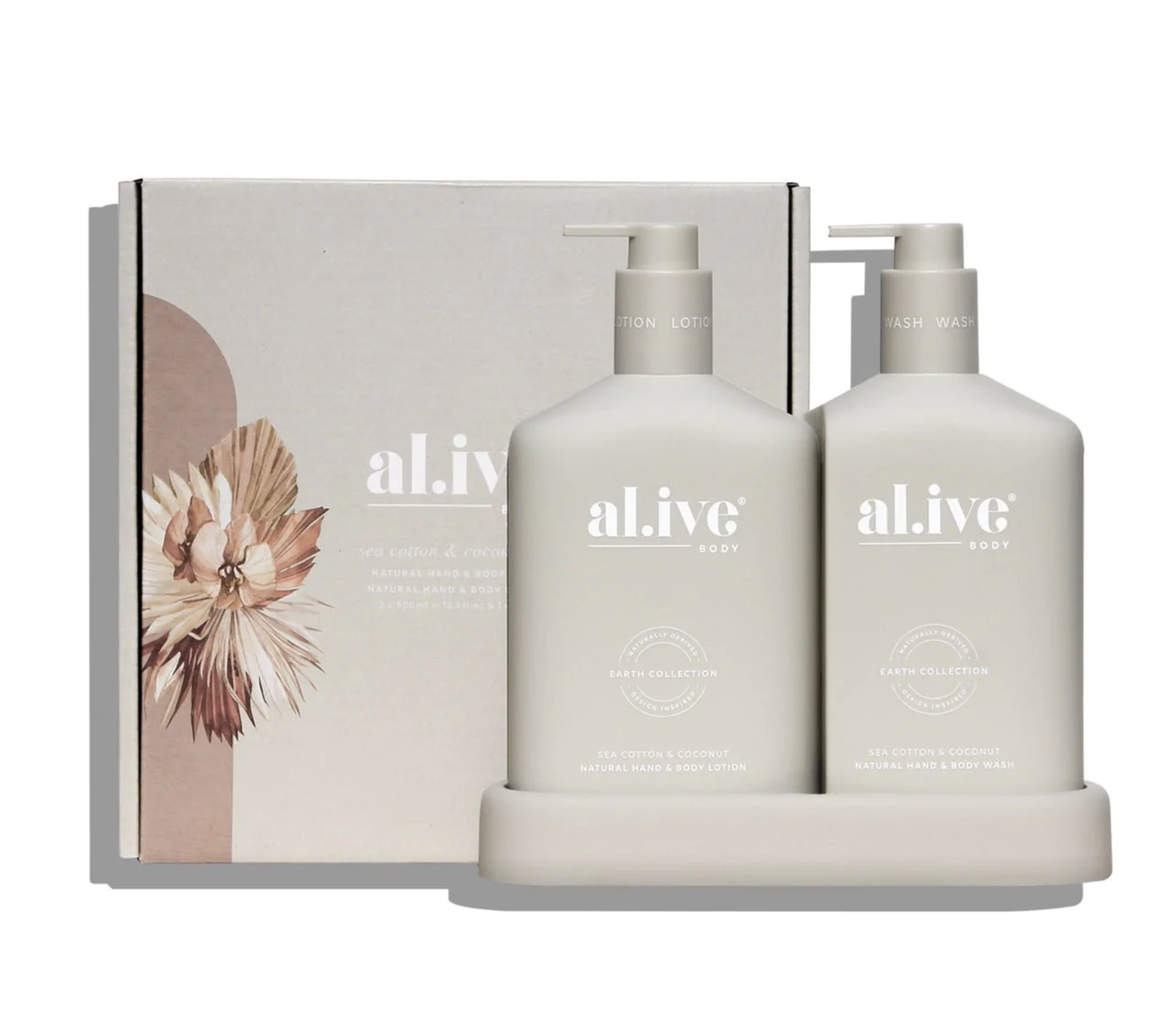 al.ive Body Wash & Lotion Duo + Tray Sea Cotton & Coconut