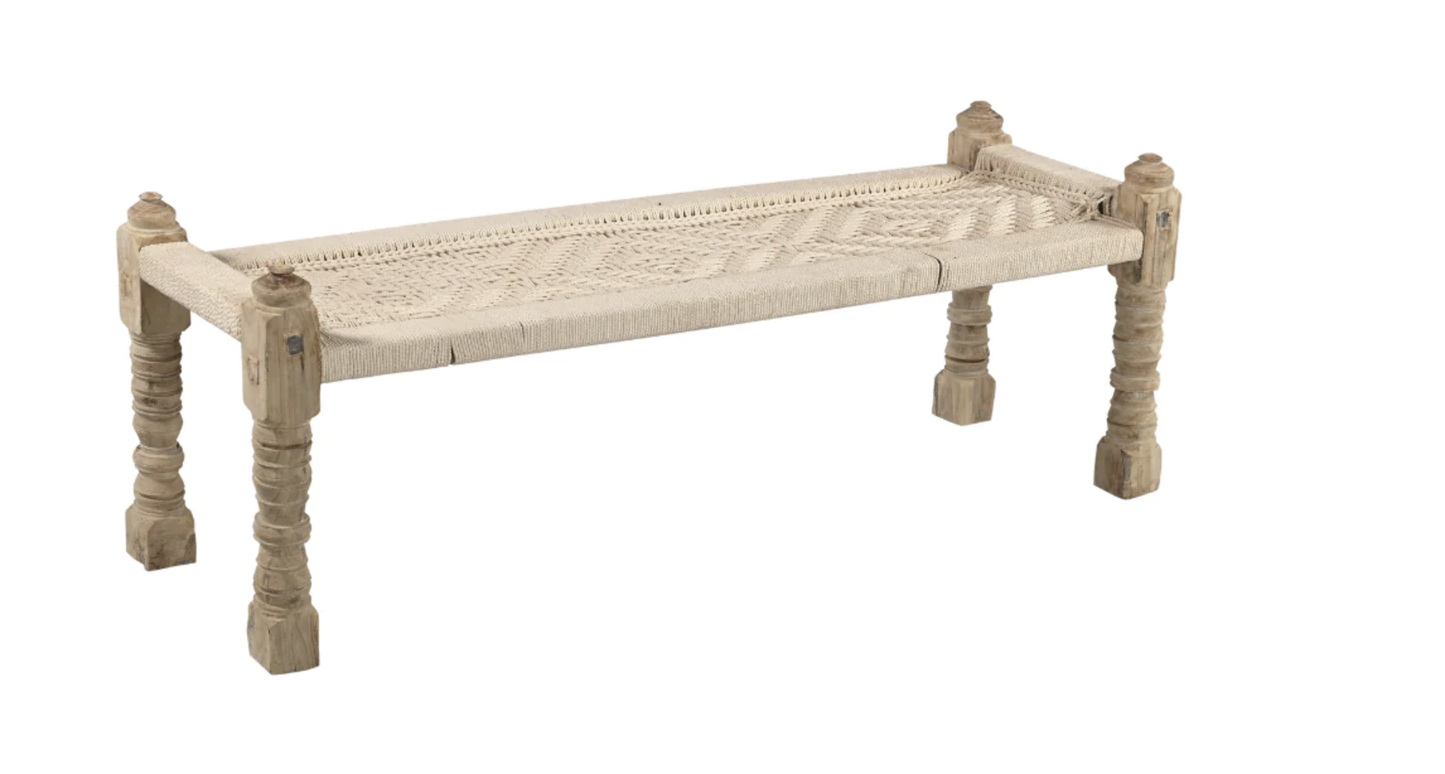 Sundy Mrnin Indian Woven Bench