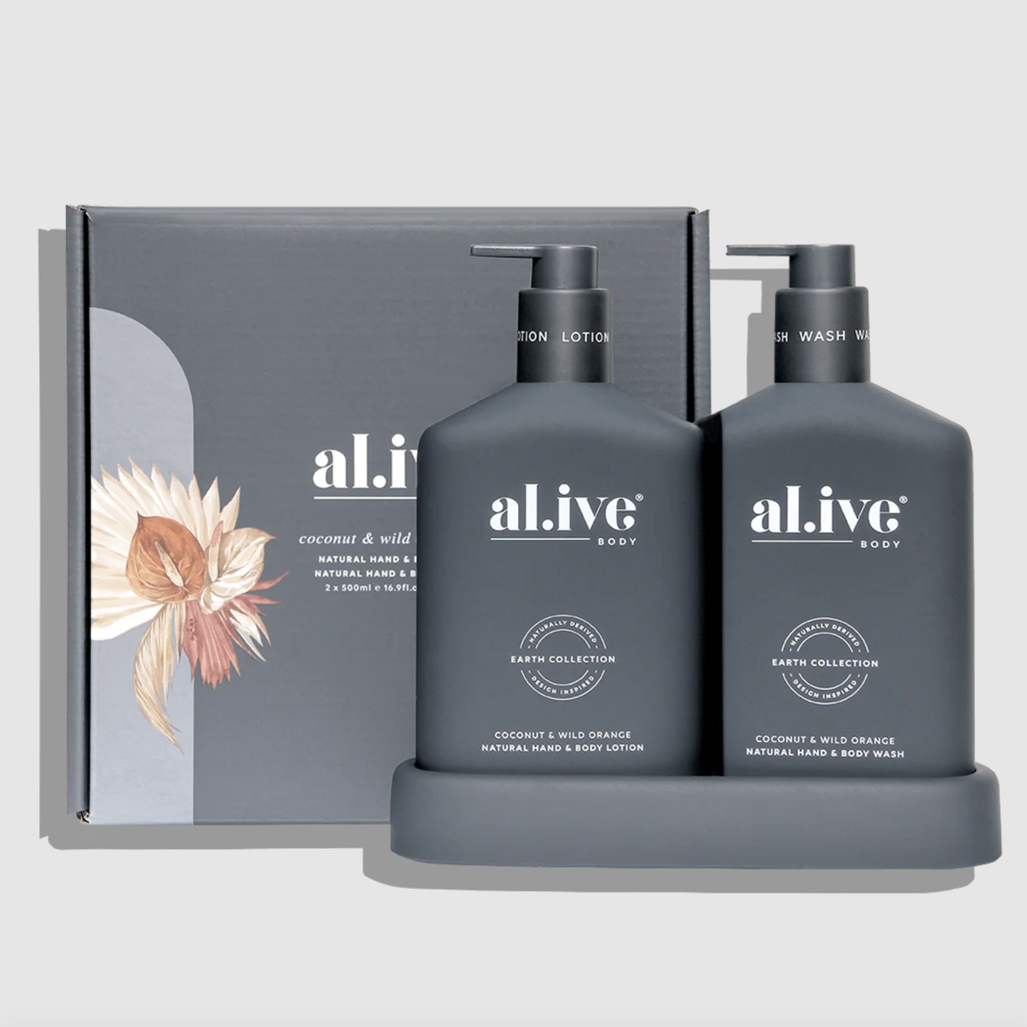 al.ive Body Wash & Lotion Duo + Tray Coconut & Wild Orange