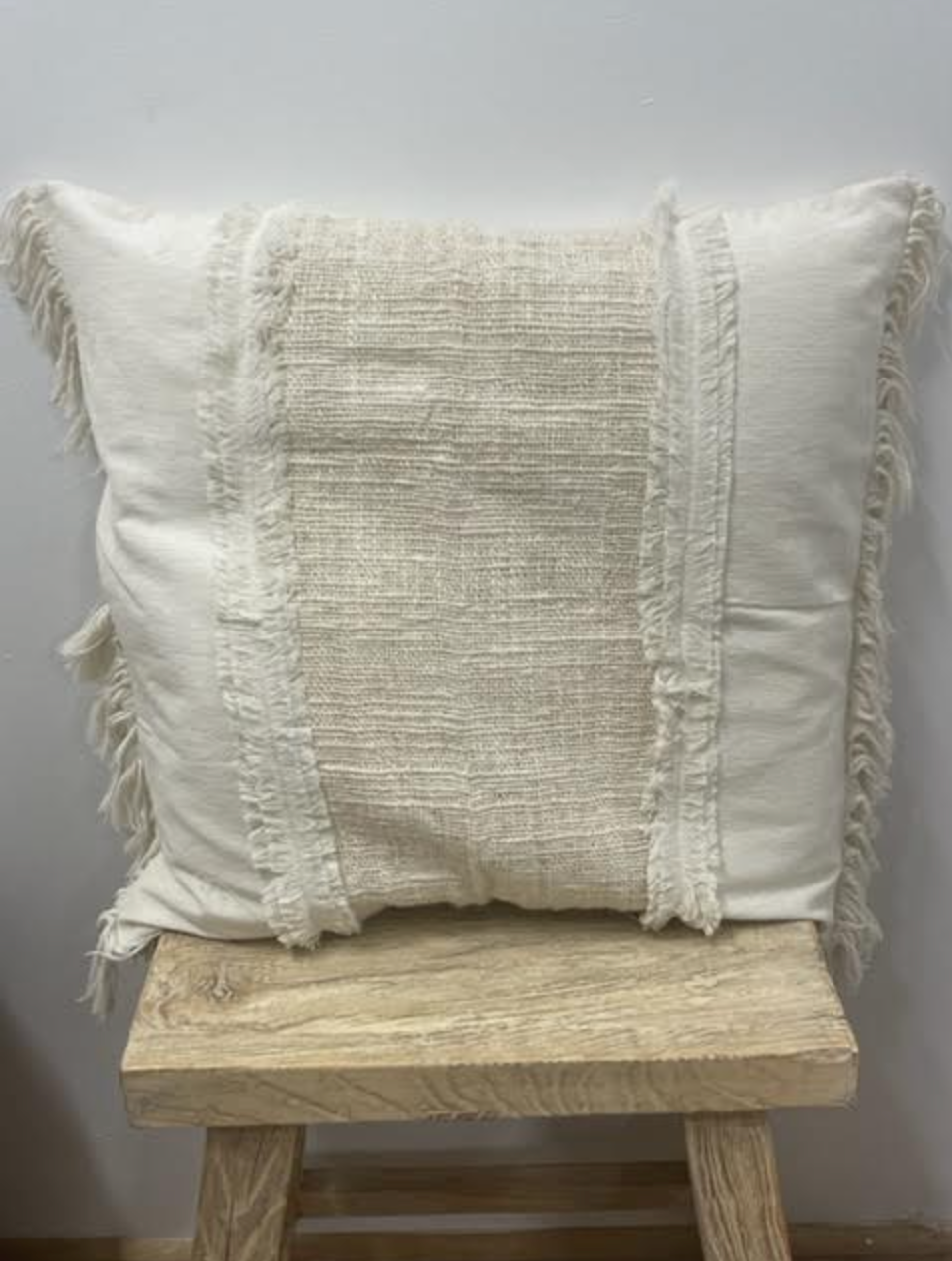 Sundy Mrnin Cream Fringe Cushions