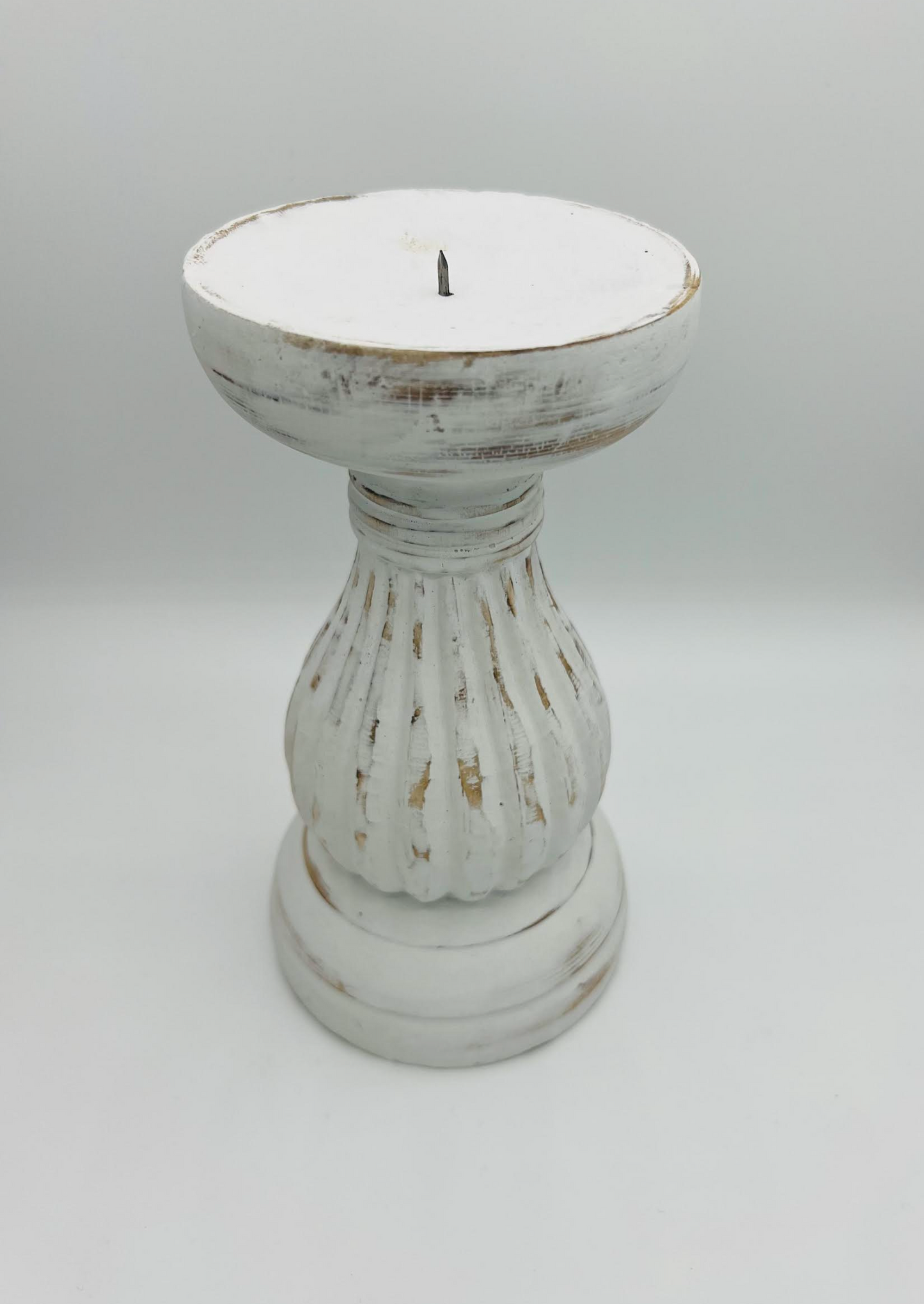 Sundy Mrnin White Timber Candle Holders