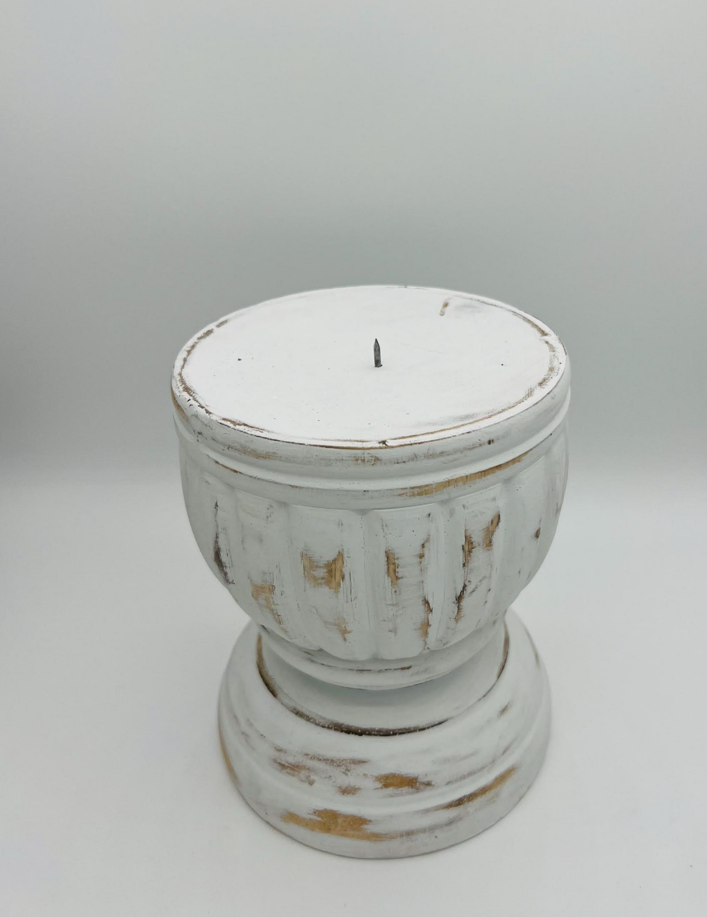 Sundy Mrnin White Timber Candle Holders