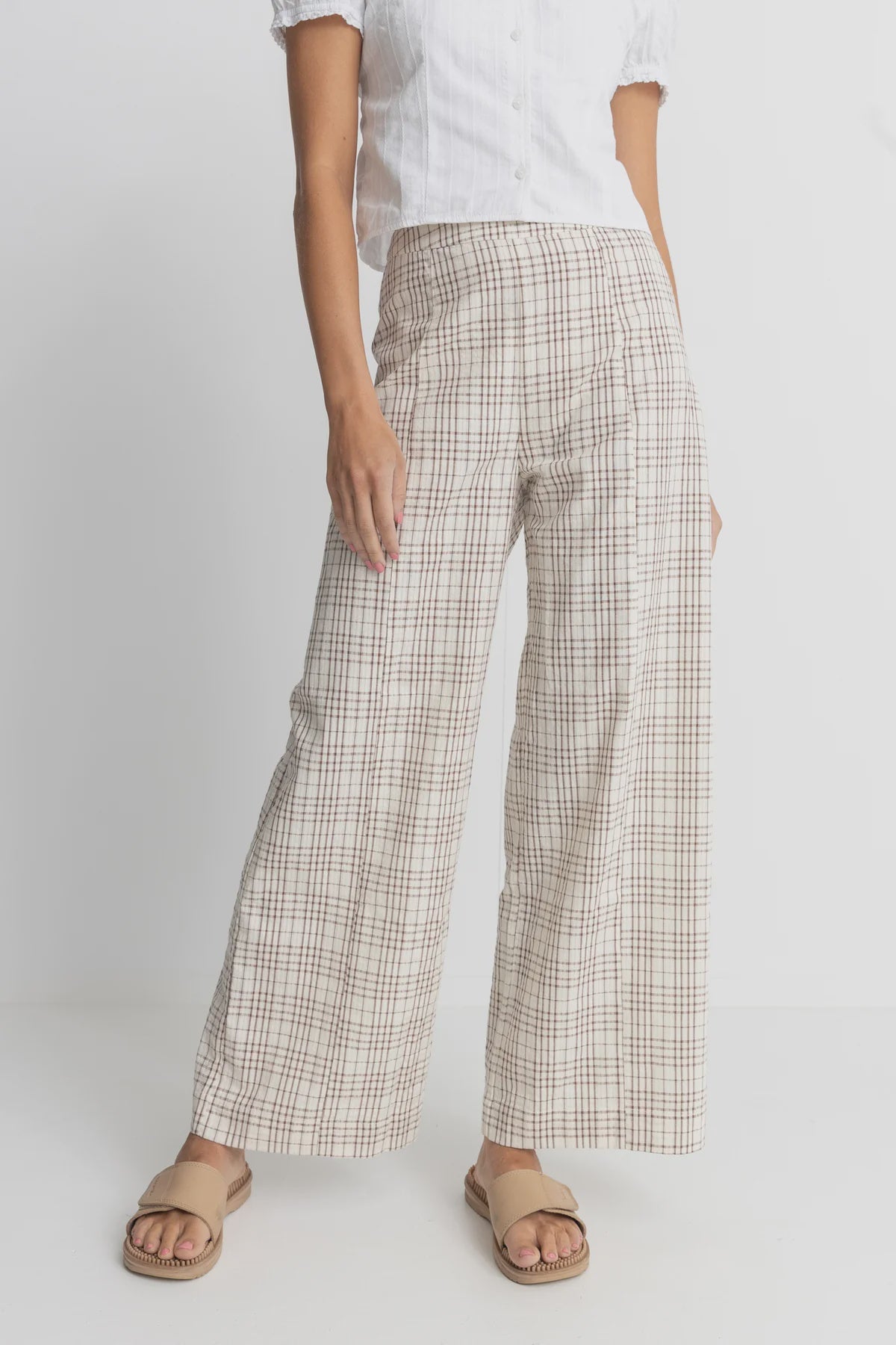 Rhythm Rumi Check Wide Leg Pant