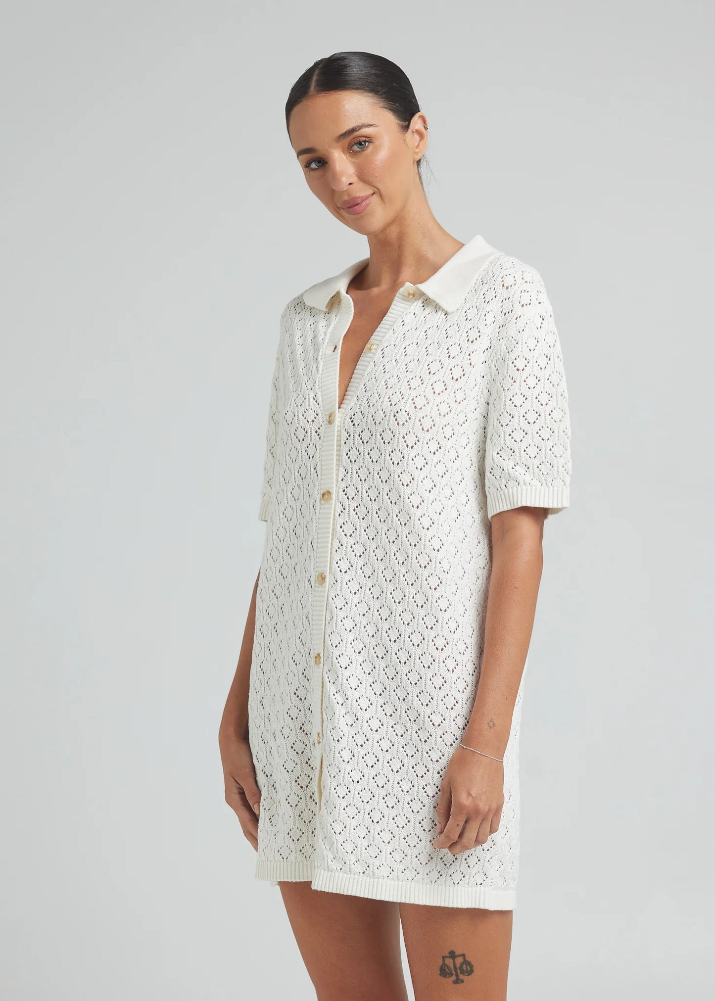 Poolside Paradiso Mimosa Knit shirt dress