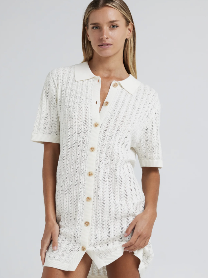 Poolside Paradiso Oasis Knit Shirt Dress