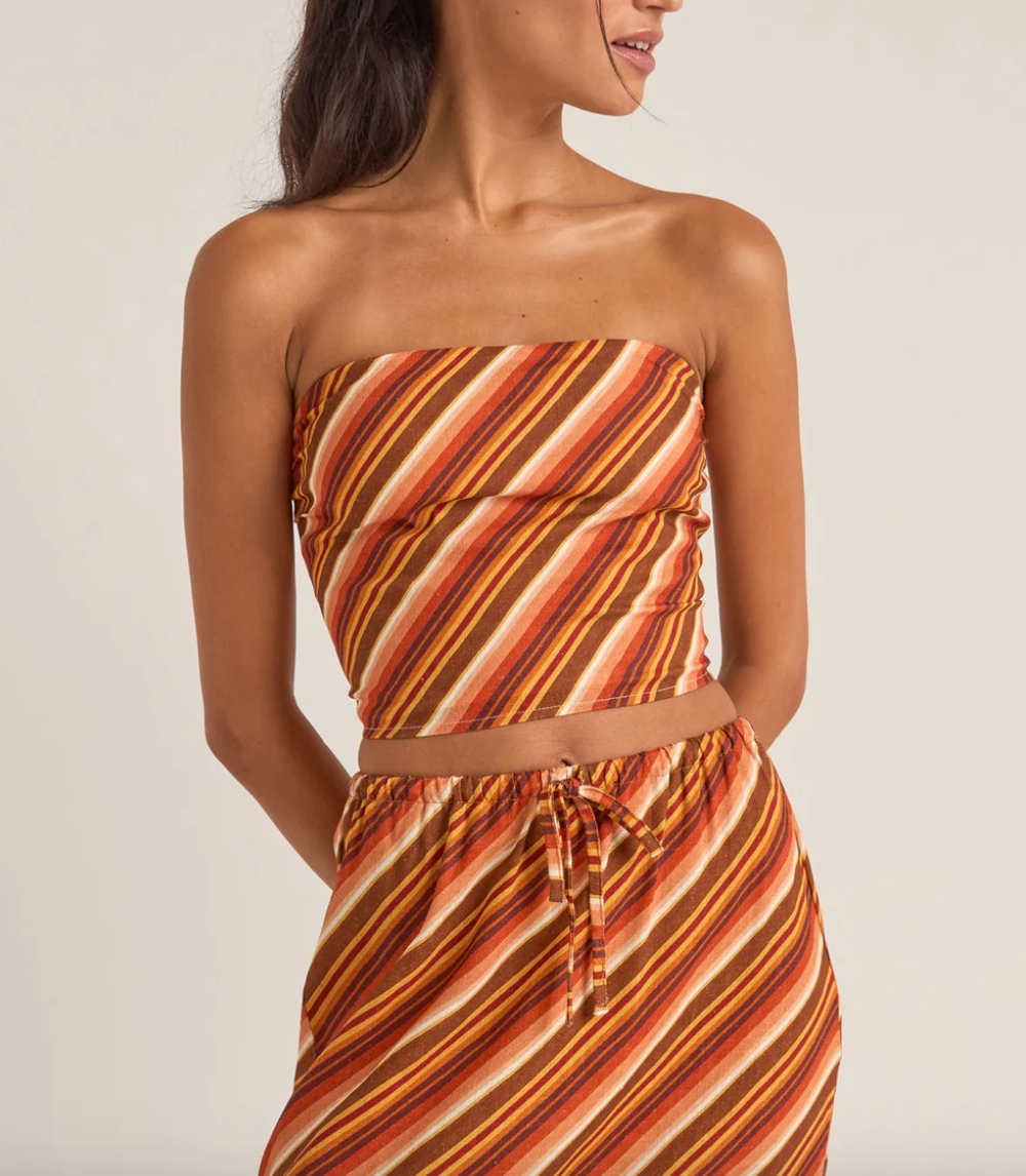 Rhythm Chica Stripe Strapless Top