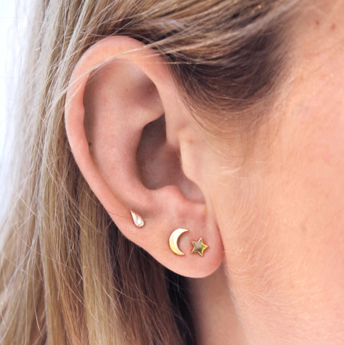 Linda Tahija Star & Moon Studs