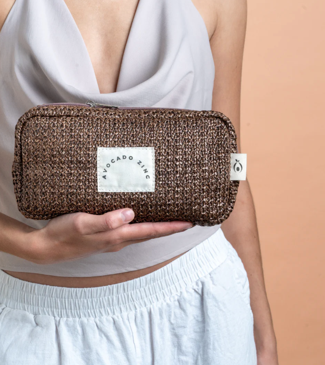 Avocado Zinc Straw Pouch Chocolate