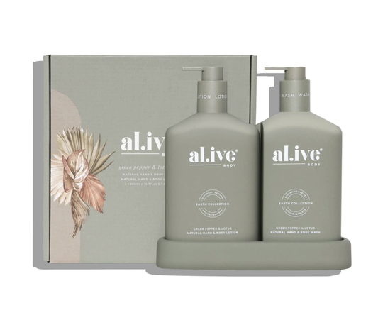 al.ive Body Wash & Lotion Duo + Tray Green Pepper & Lotus